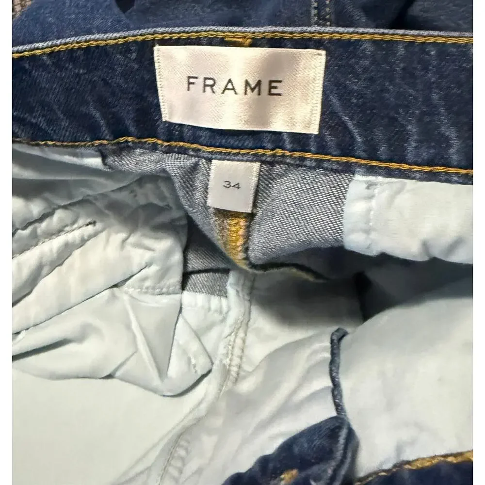 Frame The Wide High Rise Wide Leg Jeans in Blindspot Size 34 - Picture 5 of 7